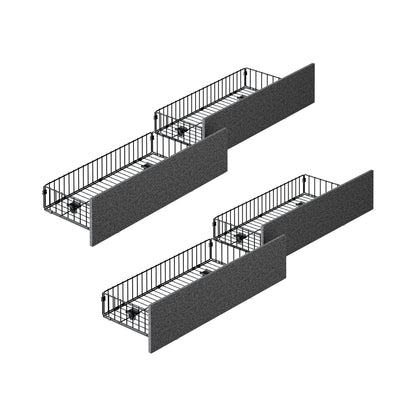 Trundle Drawers With Wheels For Bed Frame Metal Storage Grey With 2&4 Drawrs