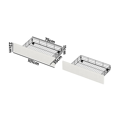 Bed Frame With Trundle Storage Metal Drawers White 2&4 Draws