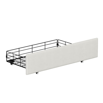 Bed Frame With Trundle Storage Metal Drawers White 2&4 Draws