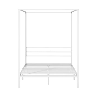 Metal Canopy Bed Frame Double White | HomeAndLiving - 8