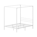 Metal Canopy Bed Frame Double White | HomeAndLiving