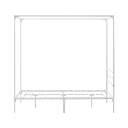 Metal Canopy Bed Frame Double White | HomeAndLiving - 4