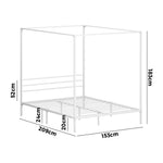Queen Canopy Bed Frame Metal White | HomeAndLiving