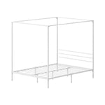 Queen Canopy Bed Frame Metal White | HomeAndLiving
