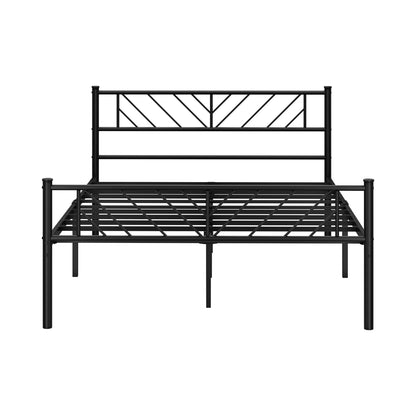 Metal Bed Frame Double Size Bed Base Platform Black SIS