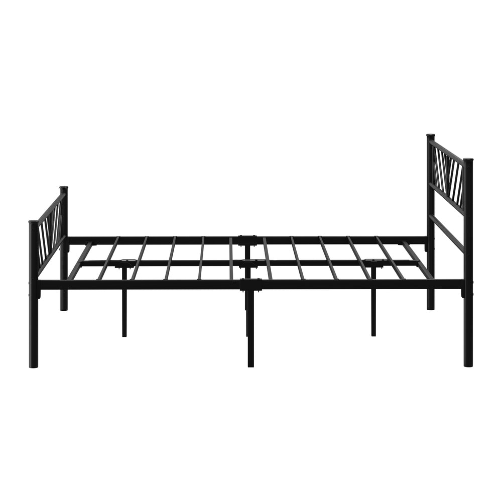 Metal Bed Frame Double Size Bed Base Platform Black SIS