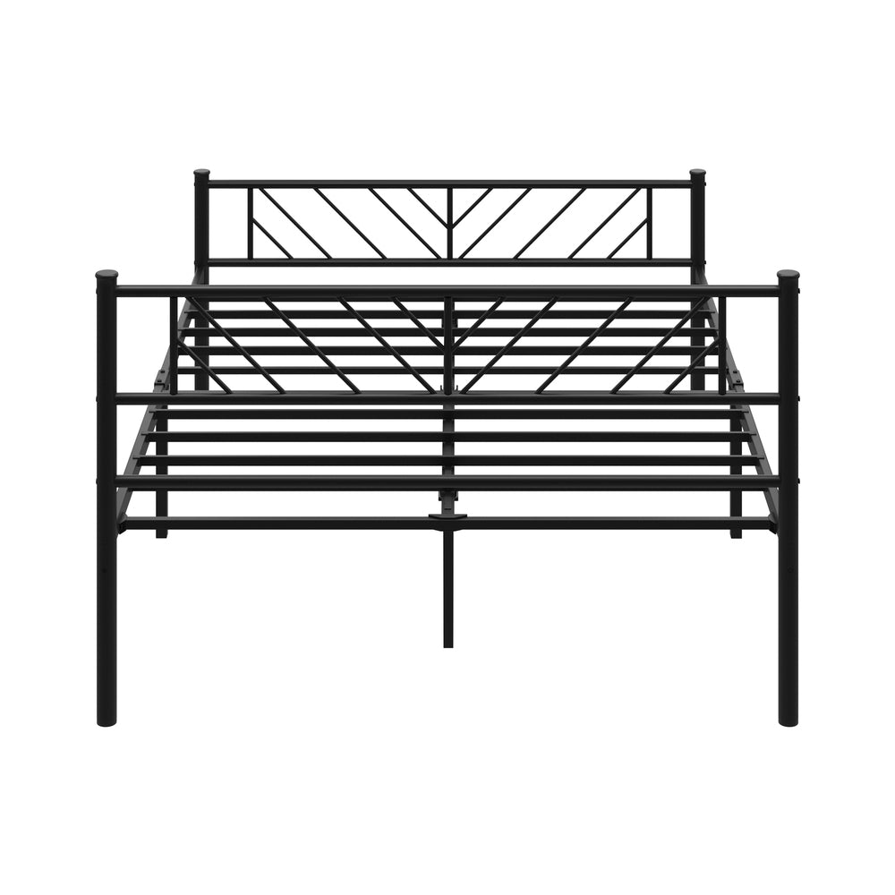 Metal Bed Frame Double Size Bed Base Platform Black SIS