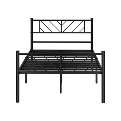 Metal Bed Frame King Single Bed Base Platform Black SIS
