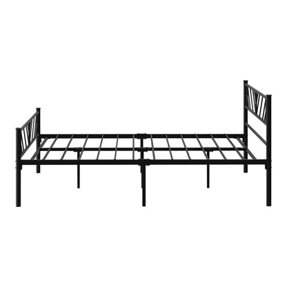 Metal Bed Frame Queen Size Bed Base Platform Black SIS