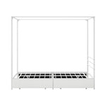 Canopy Queen Bed Frame with 2 Drawers White