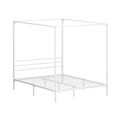 Metal Canopy Bed Frame Double/Queen/Single Size White