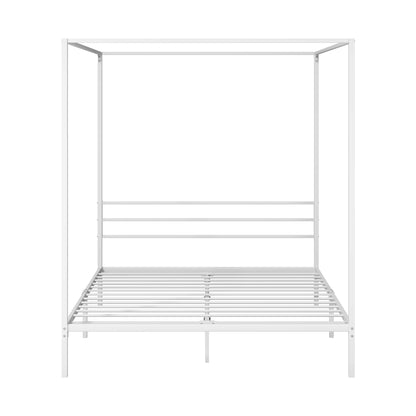 Metal Canopy Bed Frame Double/Queen/Single Size White