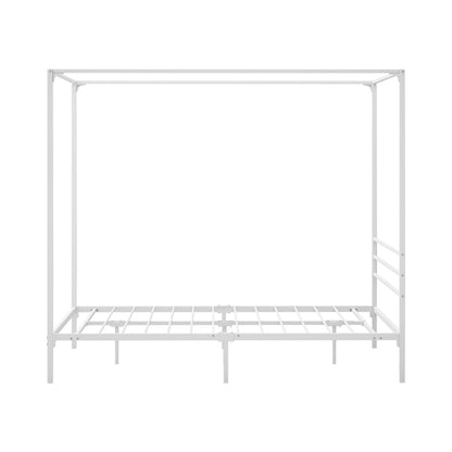 Metal Canopy Bed Frame Double/Queen/Single Size White