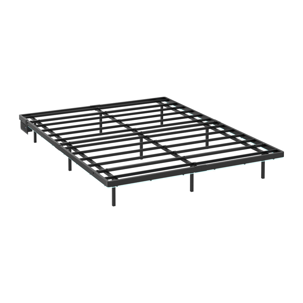 Metal Bed Frame With LED Light 191x137x24cm