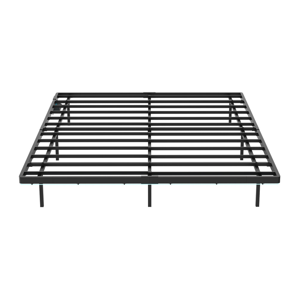 Metal Bed Frame With LED Light 191x137x24cm