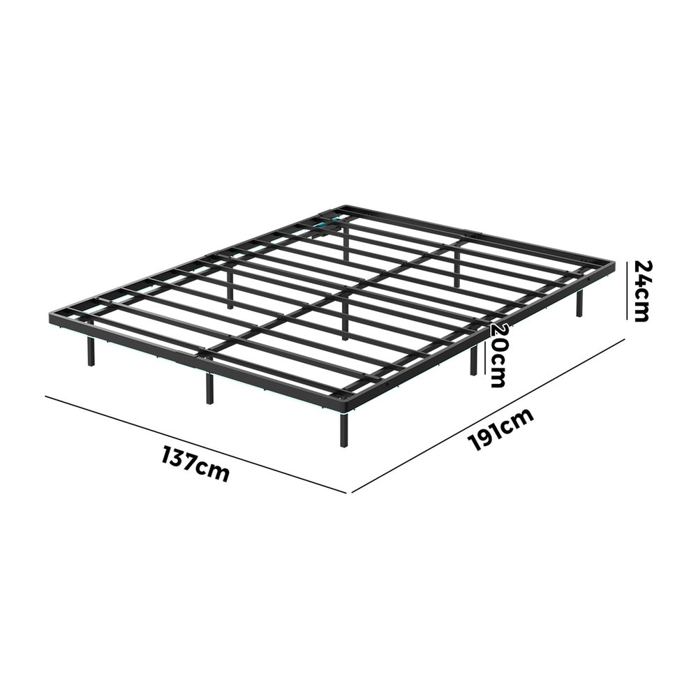 Metal Bed Frame With LED Light 191x137x24cm
