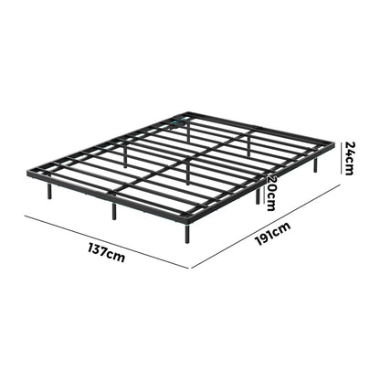 Metal Bed Frame With LED Light 191x137x24cm
