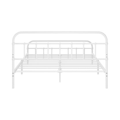 Bed Frame Metal Double Size Bed Platform White