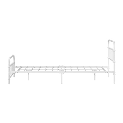 Bed Frame Metal King Single Bed Platform White