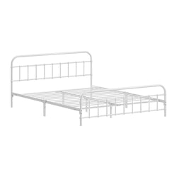 Bed Frame Metal Queen Size Bed Platform White