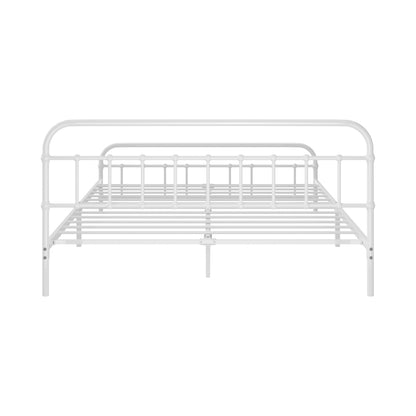 Bed Frame Metal Queen Size Bed Platform White