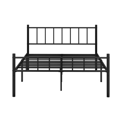 Bed Frame Double Size Metal Base Platform Black COMA