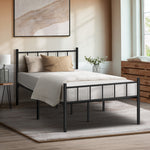 Bed Frame King Single Platform with Black Metal Base for Bedroom Furniture