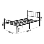 Bed Frame King Single Platform with Black Metal Base for Bedroom Furniture