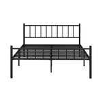 Bed Frame Queen Size Platform with Black Metal Base for Bedroom Furniture
