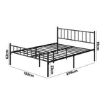 Bed Frame Queen Size Platform with Black Metal Base for Bedroom Furniture