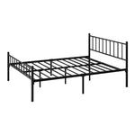 Bed Frame Queen Size Platform with Black Metal Base for Bedroom Furniture