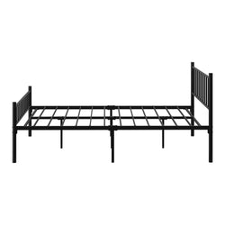 Bed Frame Queen Size Platform with Black Metal Base for Bedroom Furniture