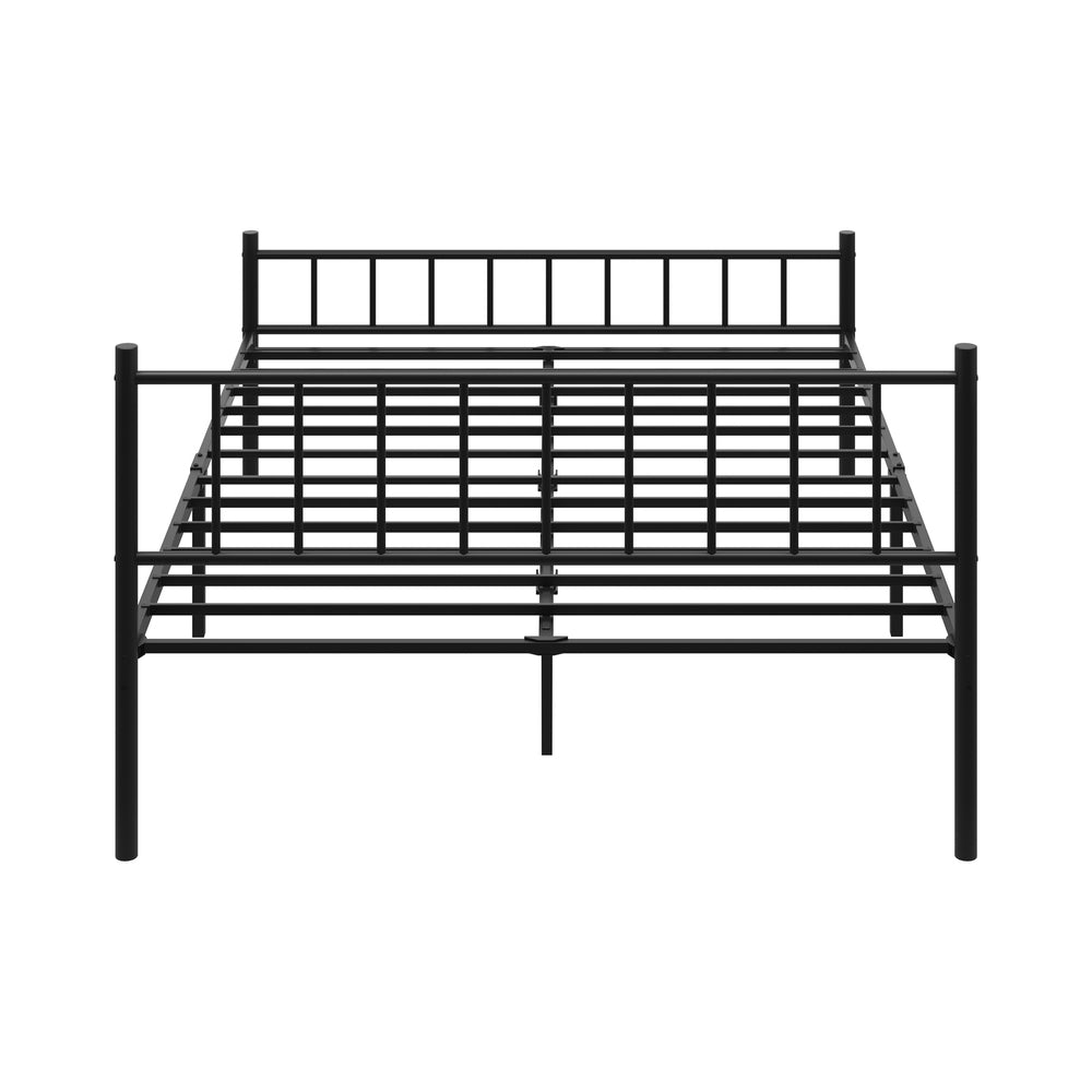 Bed Frame Queen Size Platform with Black Metal Base for Bedroom Furniture