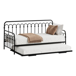 Trundle Bed Frame Daybed Single Size Base Metal Black