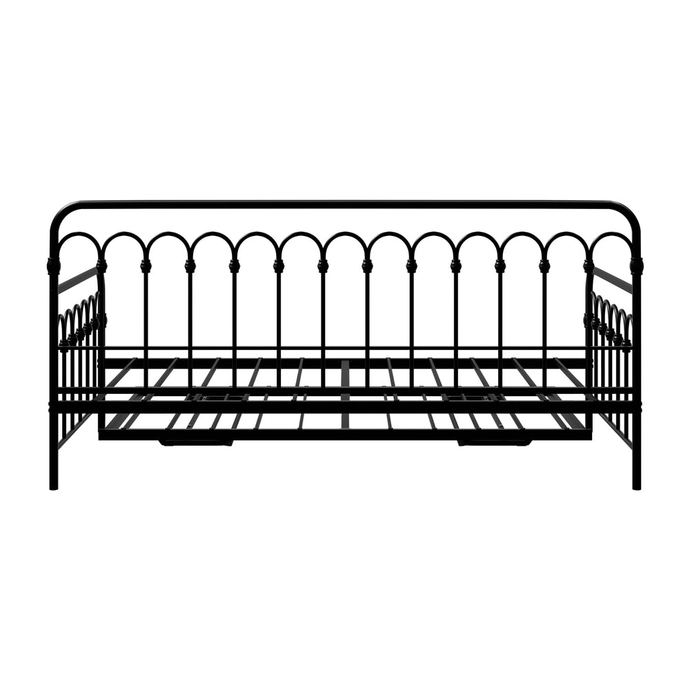 Trundle Bed Frame Daybed Single Size Base Metal Black