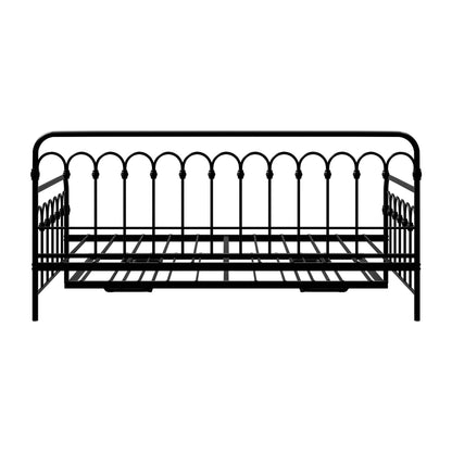 Trundle Bed Frame Daybed Single Size Base Metal Black