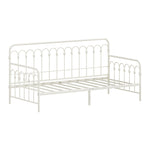Metal Daybed Frame Single Size Sofa Bed Steel Slat Beige/Black
