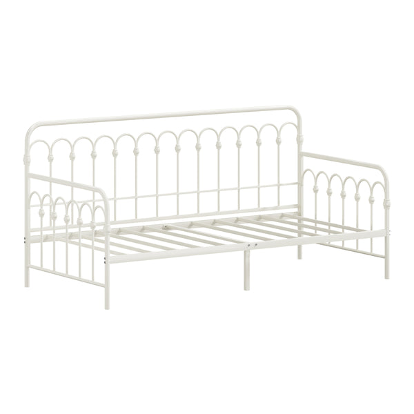  Metal Daybed Frame Single Size Sofa Bed Steel Slat Beige/Black