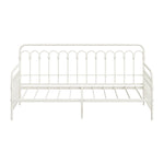 Metal Daybed Frame Single Size Sofa Bed Steel Slat Beige/Black