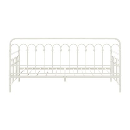 Metal Daybed Frame Single Size Sofa Bed Steel Slat Beige/Black