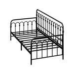 Metal Daybed Frame Single Size Sofa Bed Steel Slat Beige/Black