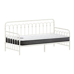 Metal Daybed Frame Single Sofa Bed with 13cm Mattress - Black & Beige