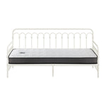 Metal Daybed Frame Single Sofa Bed with 13cm Mattress - Black & Beige