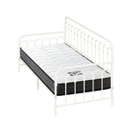 Metal Daybed Frame Single Sofa Bed with 13cm Mattress - Black & Beige