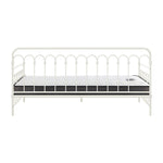Metal Daybed Frame Single Sofa Bed with 13cm Mattress - Black & Beige