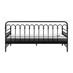 Metal Daybed Frame Single Sofa Bed with 13cm Mattress - Black & Beige