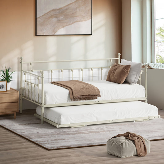Trundle Bed Frame Single Size Metal 2x Single Beds