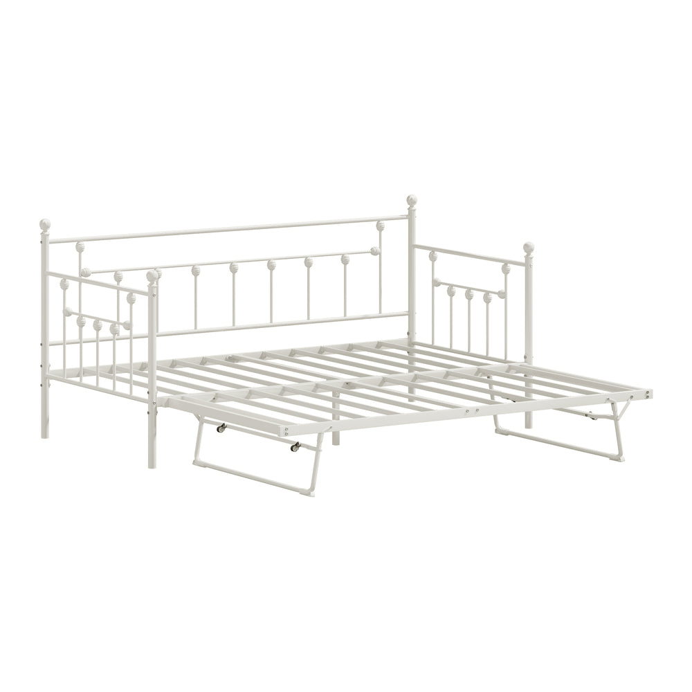 Trundle Bed Frame Single Size Metal 2x Single Beds