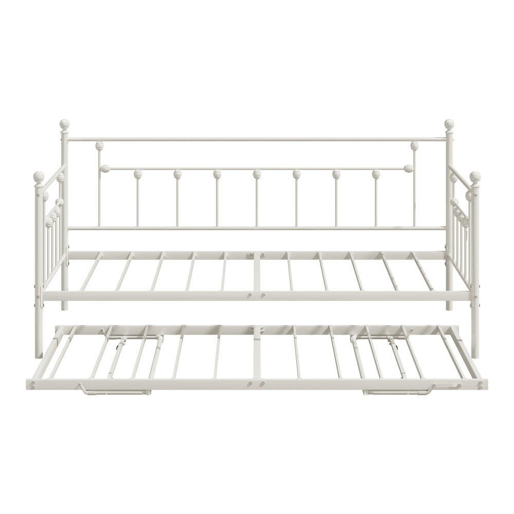 Trundle Bed Frame Single Size Metal 2x Single Beds