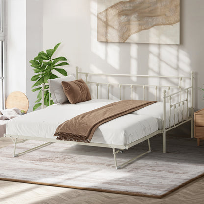 Trundle Bed Frame Single Size Metal 2x Single Beds